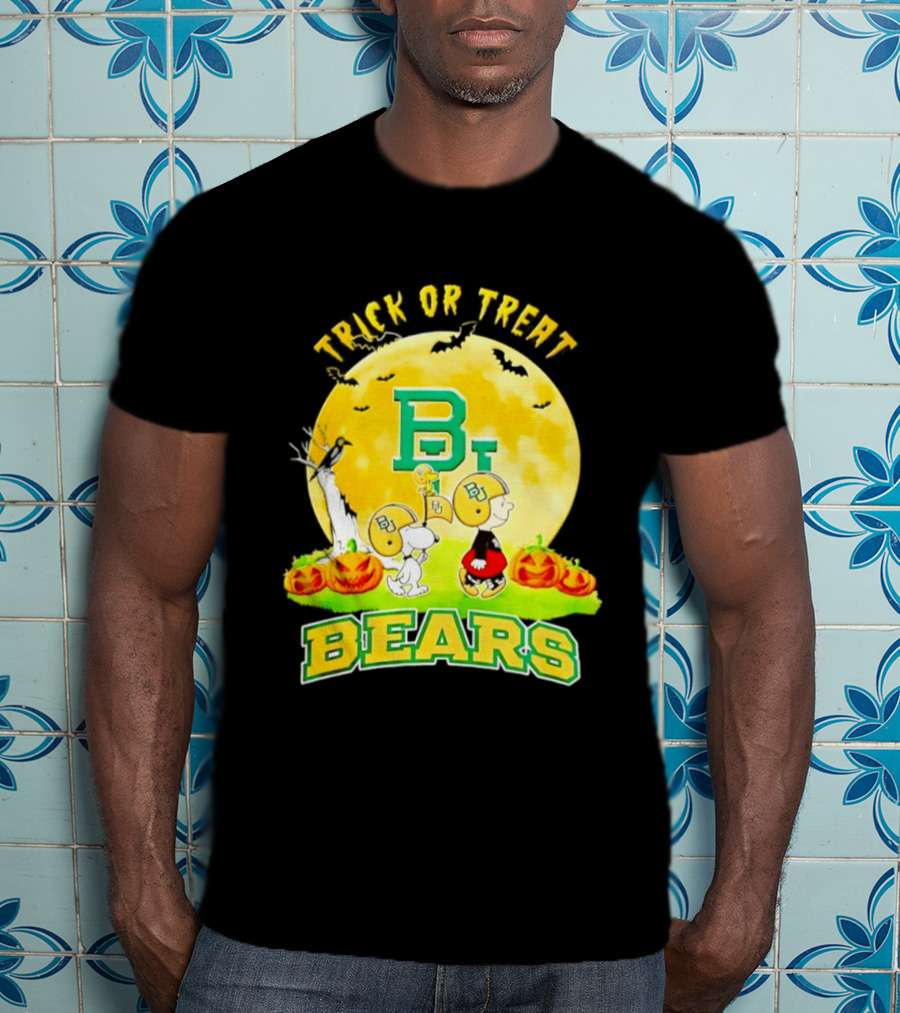 Baylor Bears Peanuts Trick Or Treat Halloween Football Helmets Pumpkins 2026 T-Shirt