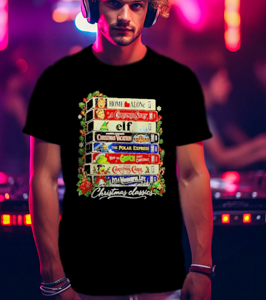 Christmas Classics Home Alone A Christmas Story Elf Christmas Vacation The Polar Express Grinch A Christmas Carol It's A Wonderful Life T-Shirt