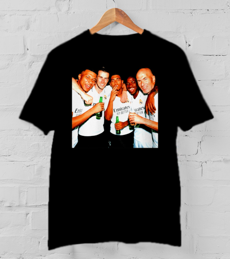 Real Madrid FC Mbappé Bale Bellingham Vinícius Zidane Middle Finger Beer Smoking T-Shirt