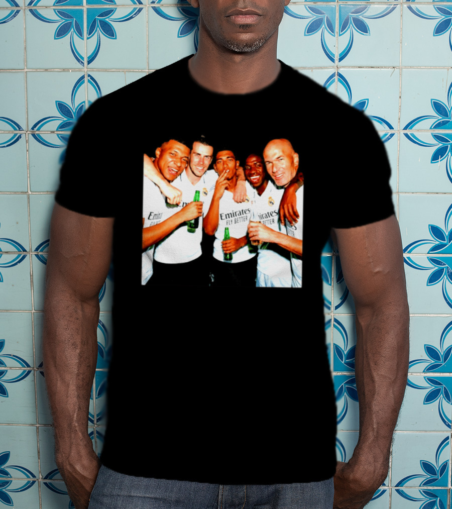 Real Madrid FC Mbappé Bale Bellingham Vinícius Zidane Middle Finger Beer Smoking T-Shirt