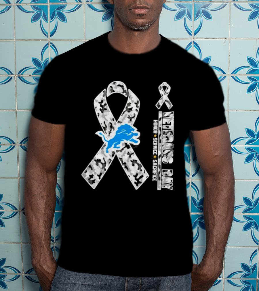 Detroit Lions Veterans Day Honor Service Sacrifice 2026 T-Shirt