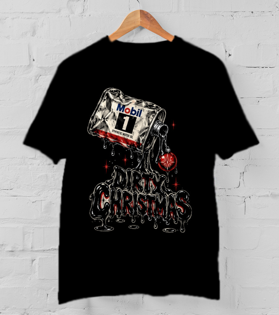 Mobil 1 Rat Fink Dirty Christmas Fueled By Madness Motor Oil T-Shirt