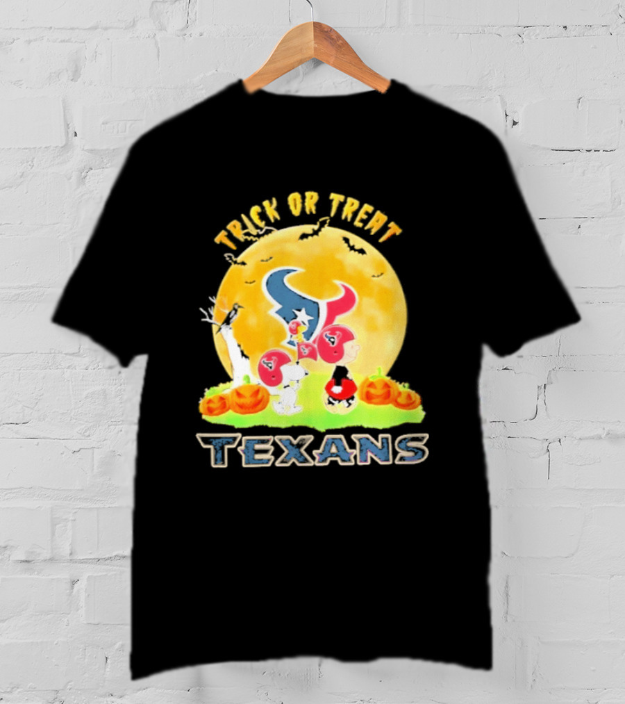 Trick Or Treat Houston Texans Peanuts Halloween Abbey Road 2026 T-Shirt