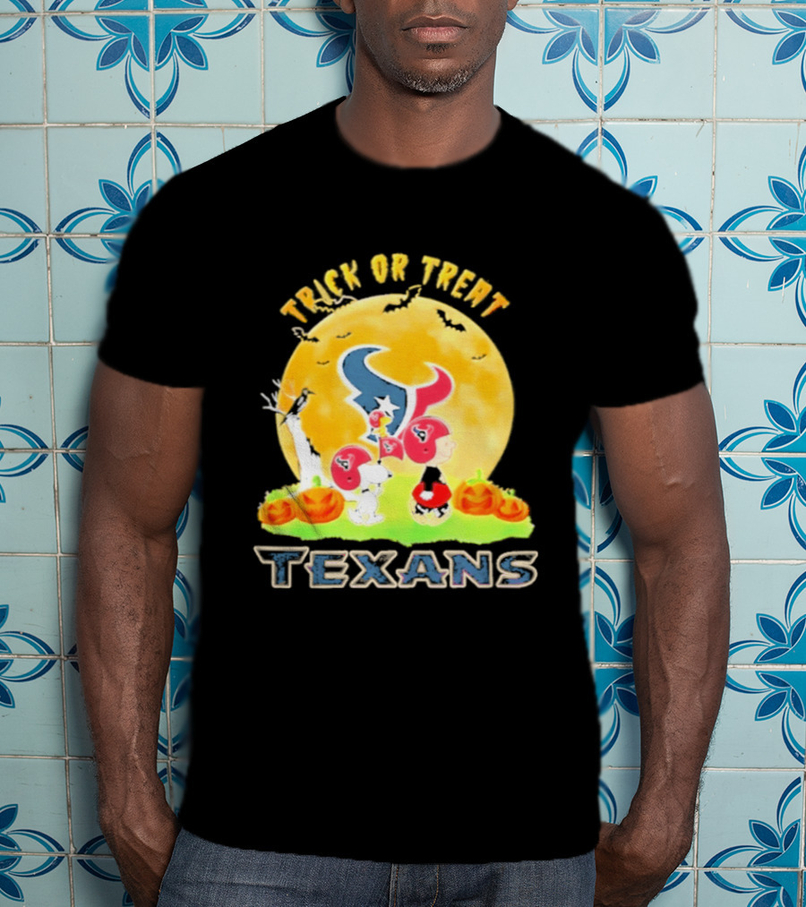 Trick Or Treat Houston Texans Peanuts Halloween Abbey Road 2026 T-Shirt