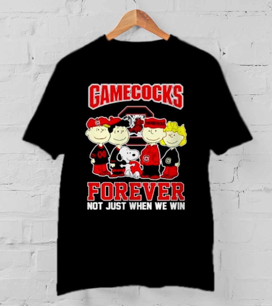 Peanuts And South Carolina Gamecocks Forever Not Just When We Win 2026 Football T-Shirt