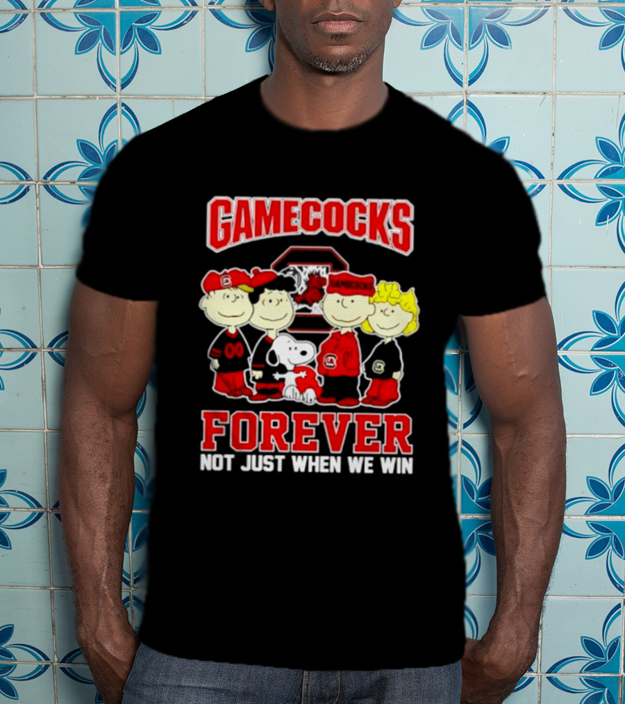 Peanuts And South Carolina Gamecocks Forever Not Just When We Win 2026 Football T-Shirt