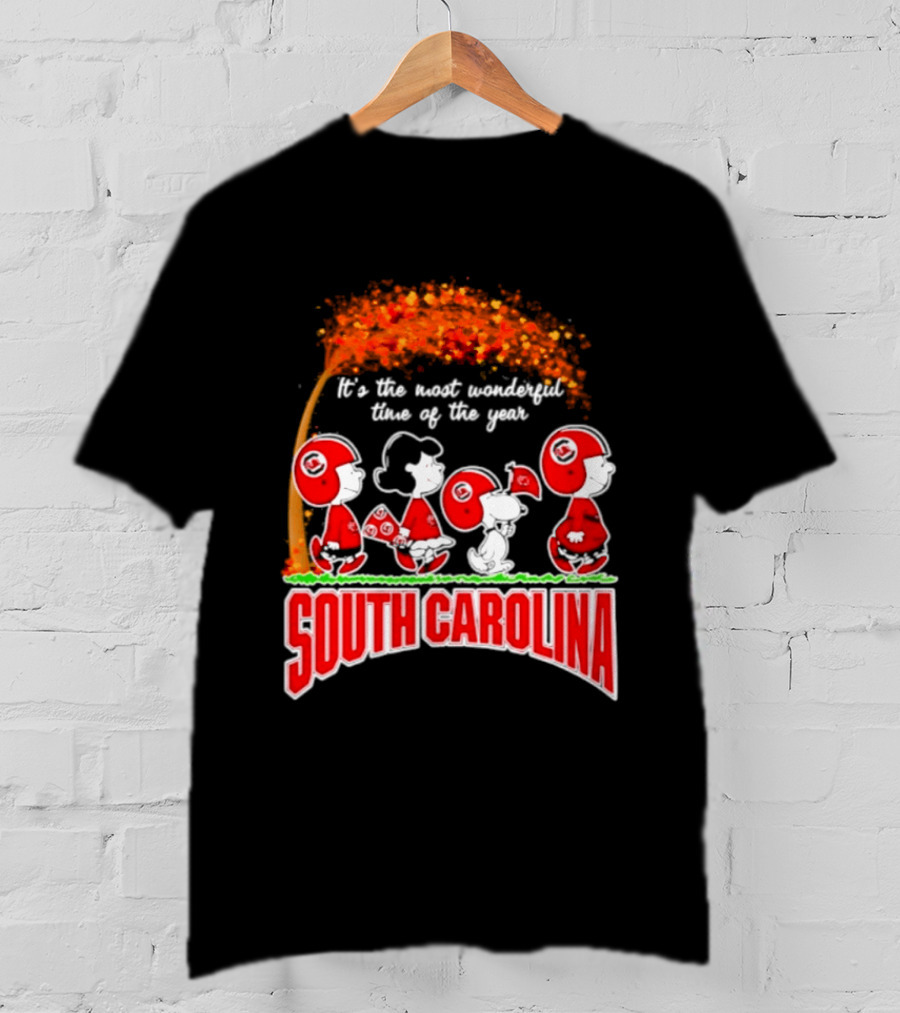Peanuts South Carolina Gamecocks Most Wonderful Time Of The Year 2026 Football T-Shirt