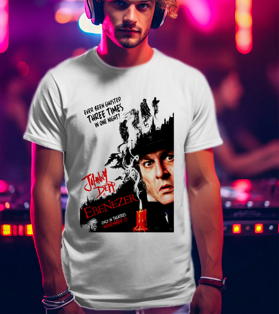 Johnny Depp Ebenezer Ghosted Three Times Movie In Theatres November 13 T-Shirt
