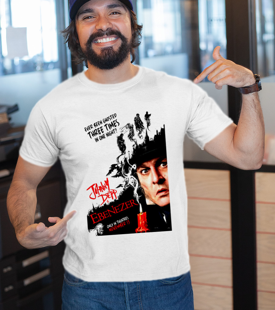 Johnny Depp Ebenezer Ghosted Three Times Movie In Theatres November 13 T-Shirt