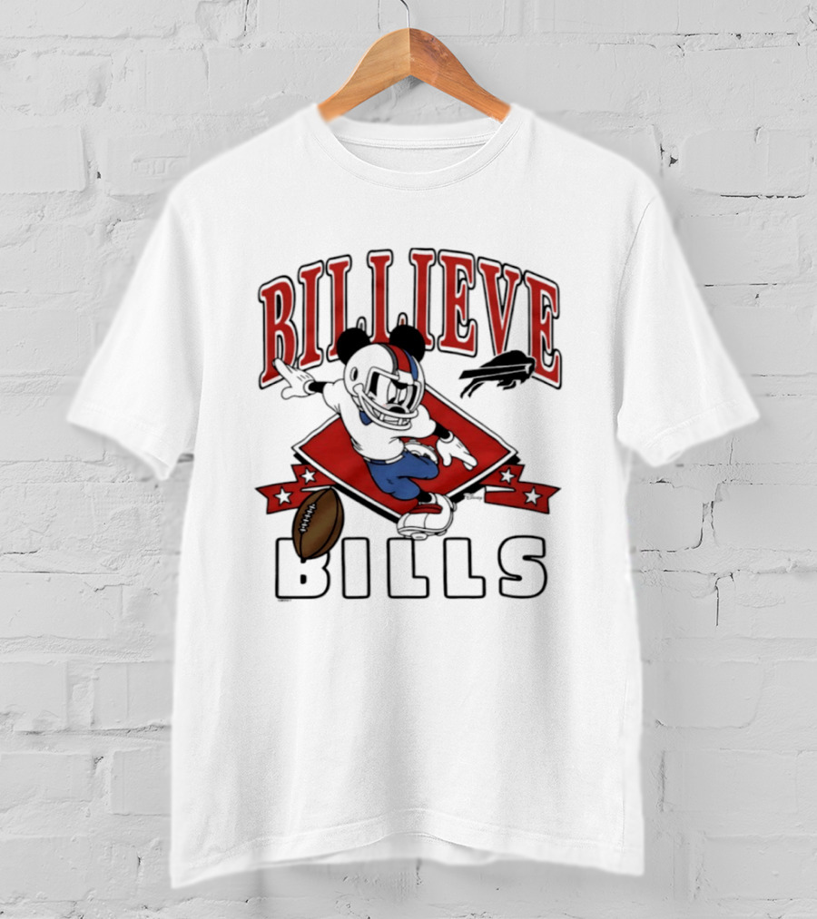 BILLIEVE Buffalo Bills Mickey Mouse Football T-Shirt