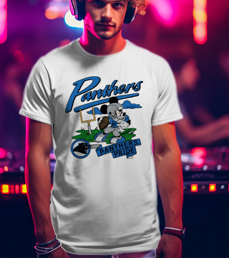Panthers Pride Mickey Mouse Football Carolina Panthers Disney Collaboration T-Shirt