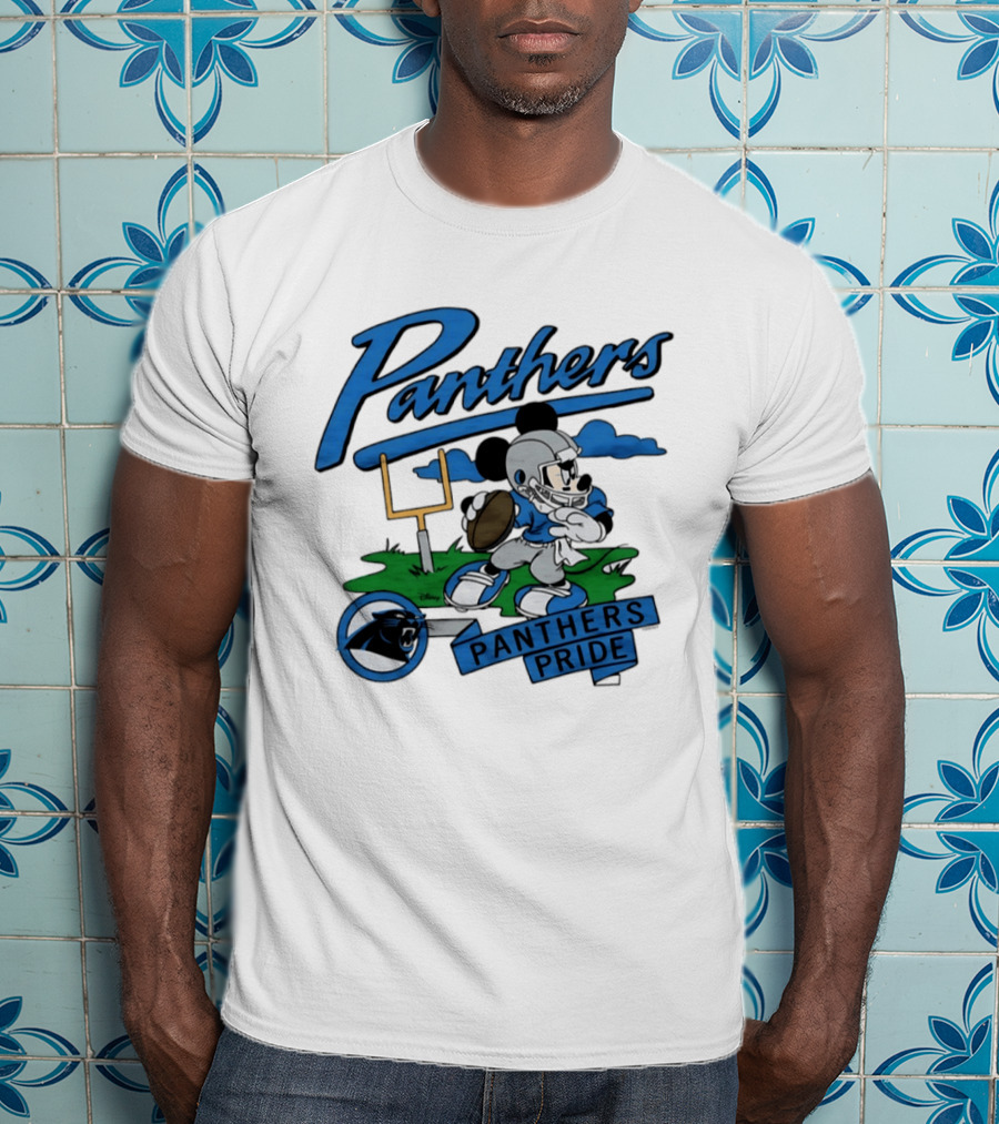 Panthers Pride Mickey Mouse Football Carolina Panthers Disney Collaboration T-Shirt