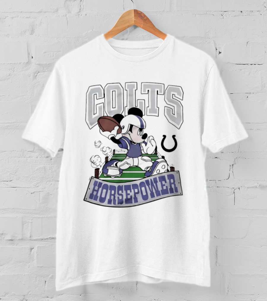 Mickey Mouse Colts Horsepower 2026 Football Disney X Indianapolis Collaboration T-Shirt