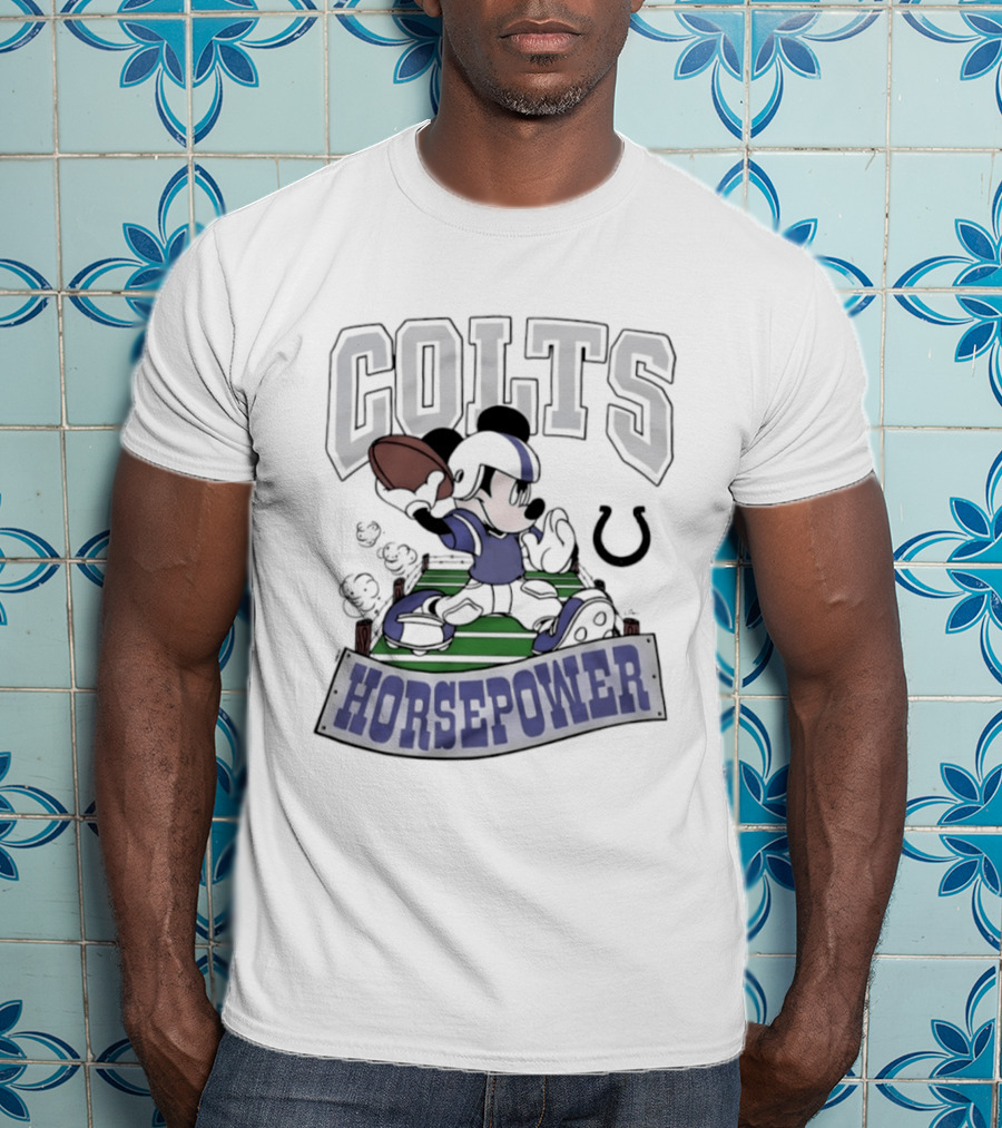 Mickey Mouse Colts Horsepower 2026 Football Disney X Indianapolis Collaboration T-Shirt
