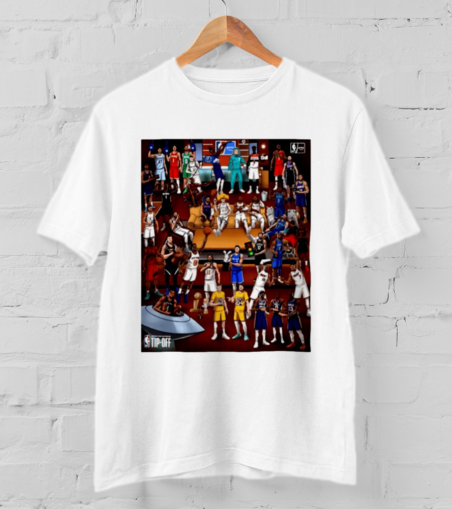 NBA 2026 2027 Season Tip Off Cartoon Players All Stars T-Shirt