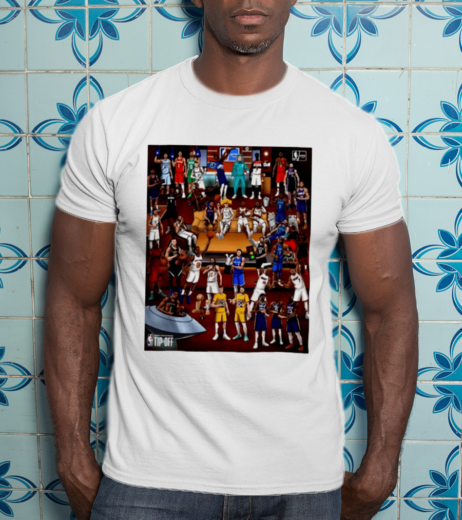 NBA 2026 2027 Season Tip Off Cartoon Players All Stars T-Shirt