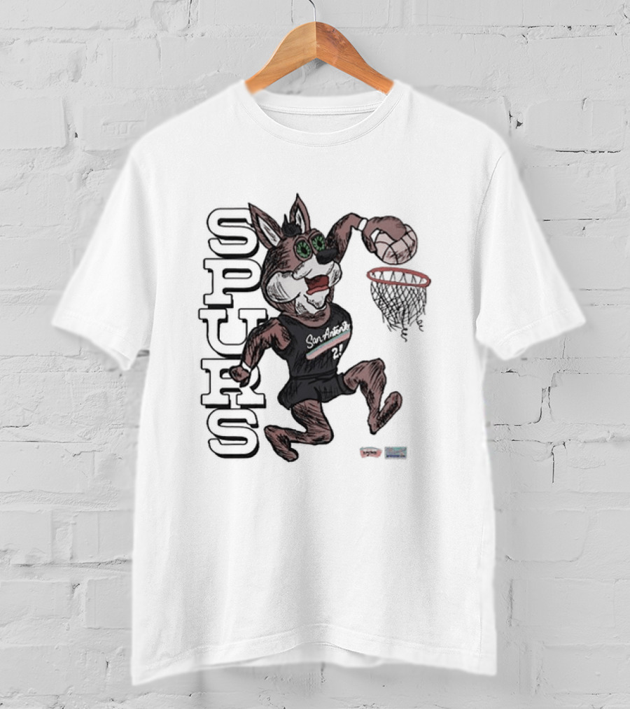 San Antonio Spurs Basketball Mascot Dunking T-Shirt