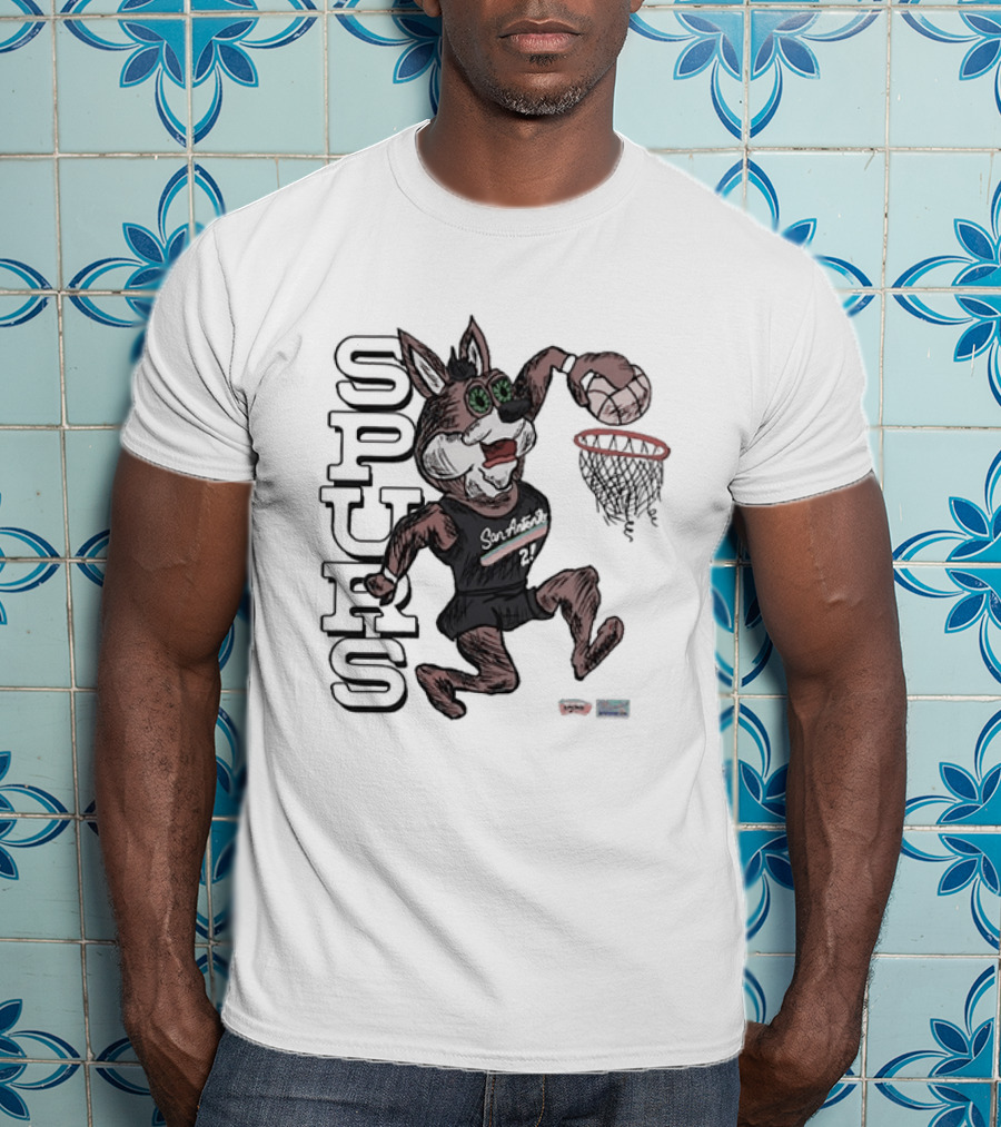 San Antonio Spurs Basketball Mascot Dunking T-Shirt