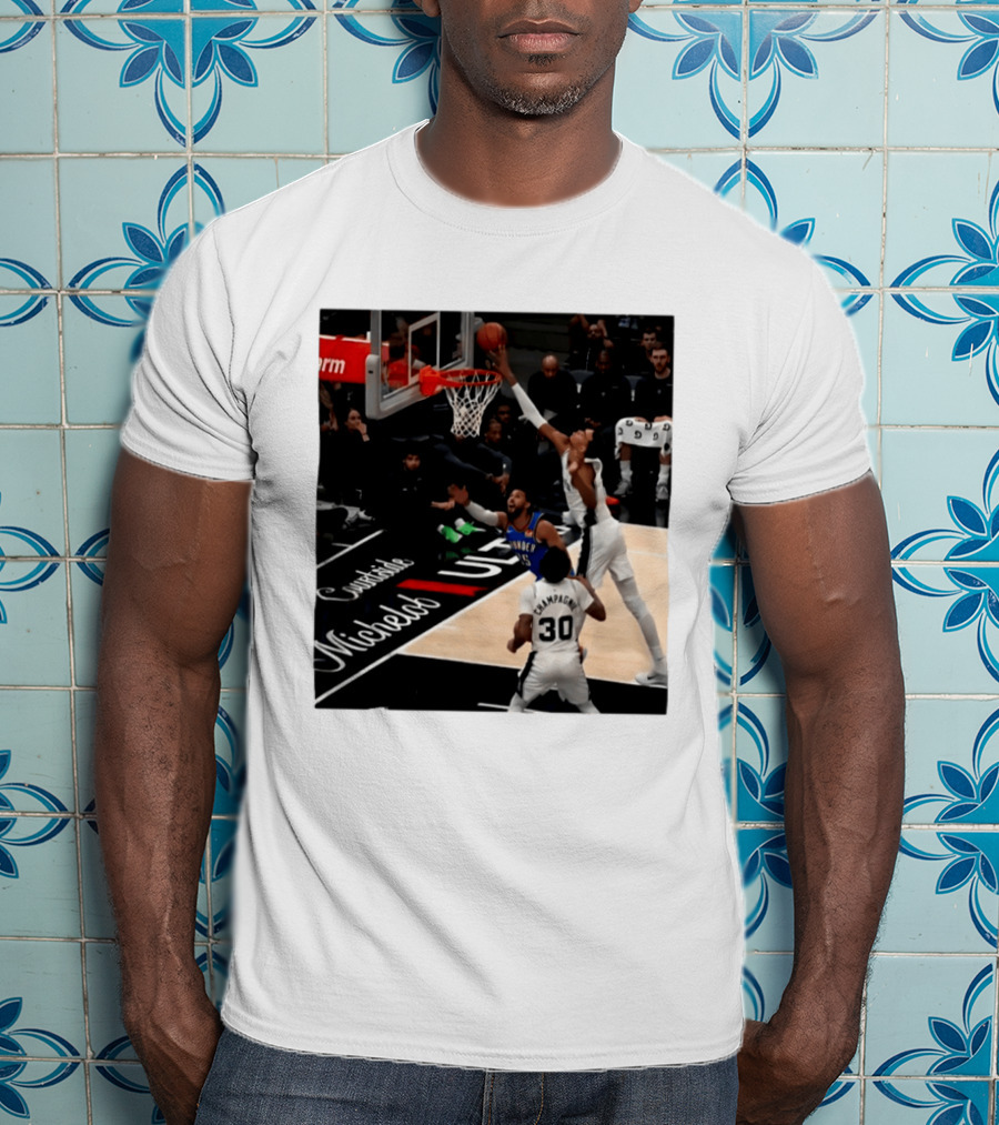 Victor Wembanyama San Antonio Spurs Block Shot Action Thunder Game T-Shirt