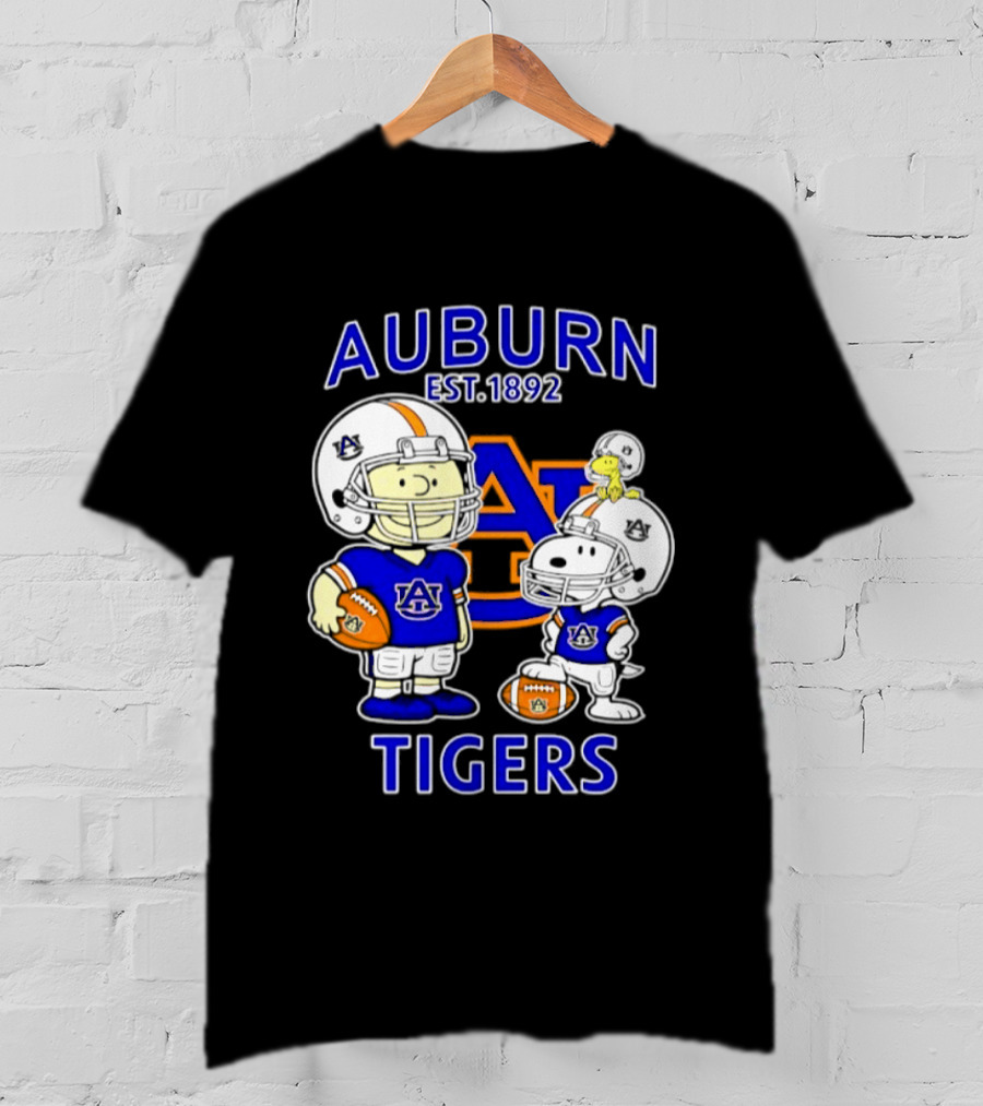 Auburn Tigers 1892 Football Snoopy Charlie Brown Woodstock T-Shirt