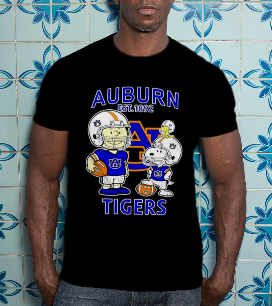 Auburn Tigers 1892 Football Snoopy Charlie Brown Woodstock T-Shirt