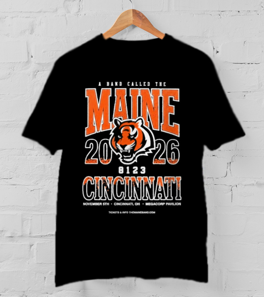 A Band Called The Maine 2026 Cincinnati November 5th MegaCorp Pavilion T-Shirt