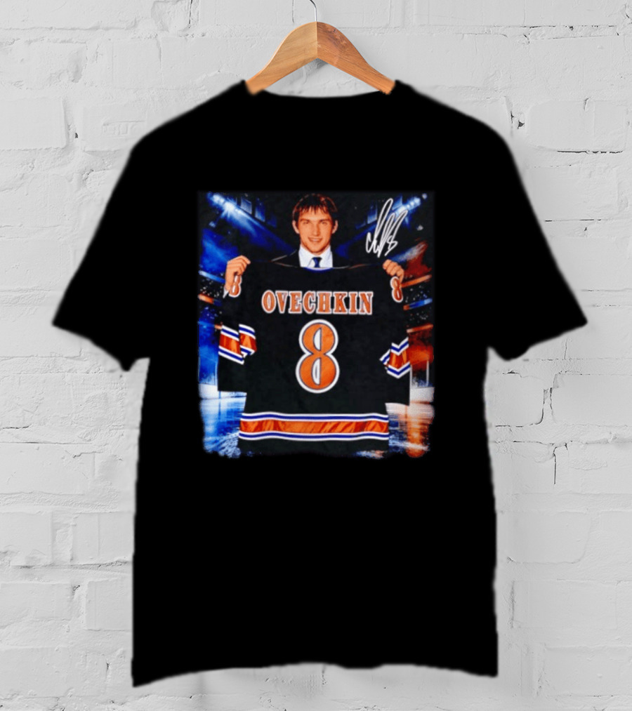 Ovechkin 8 Washington Capitals Rookie Jersey Signature T-Shirt