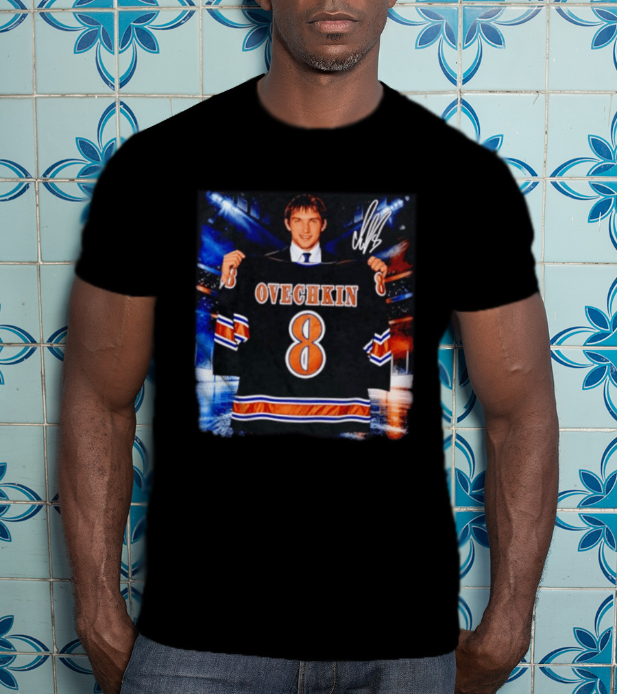 Ovechkin 8 Washington Capitals Rookie Jersey Signature T-Shirt
