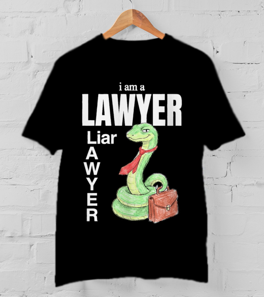 I Am A Lawyer Liar Awyer Snake Briefcase Legal Humor T-Shirt