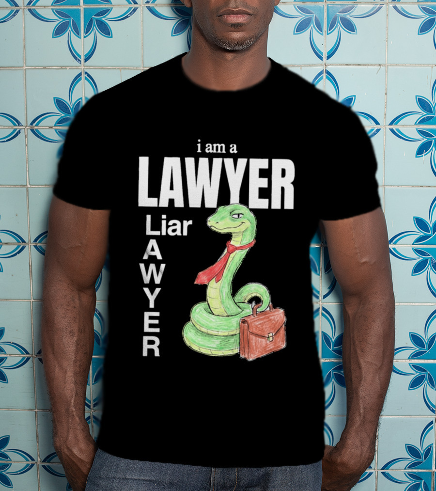 I Am A Lawyer Liar Awyer Snake Briefcase Legal Humor T-Shirt