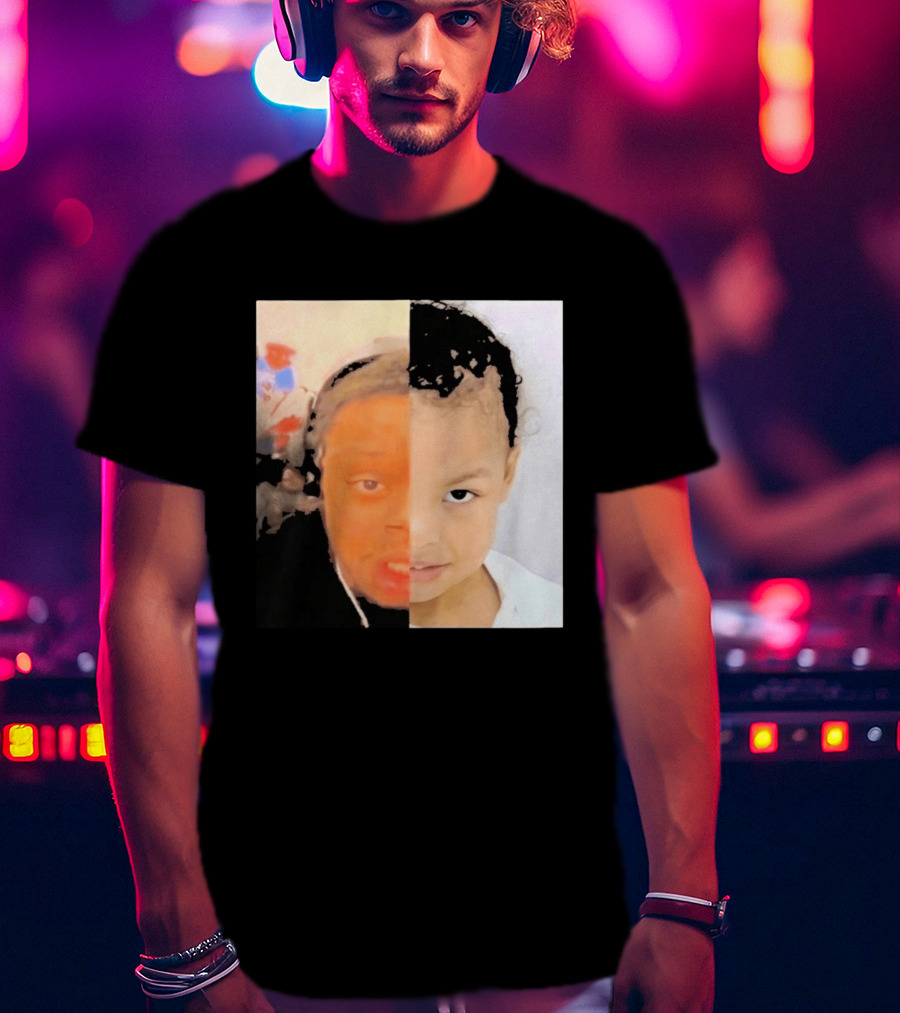 Chrisean Jr Cuffem Split Face Meme Viral Trend T-Shirt
