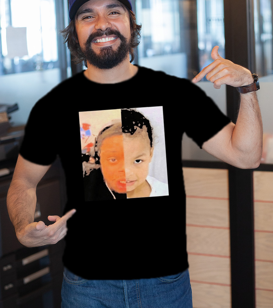 Chrisean Jr Cuffem Split Face Meme Viral Trend T-Shirt