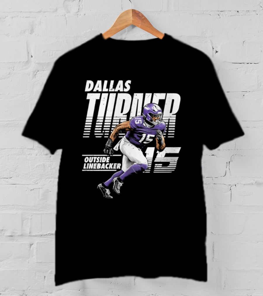 Dallas Turner 15 Minnesota Vikings Outside Linebacker T-Shirt