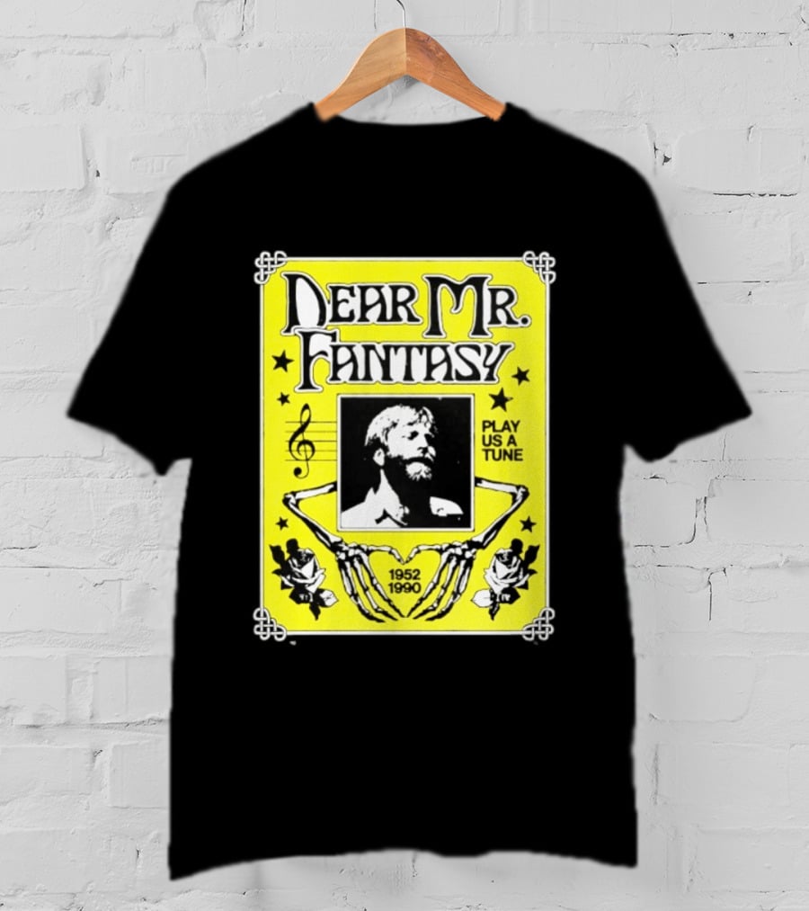 Dear Mr Fantasy Play Us A Tune 1952 1990 Skeleton Musician T-Shirt