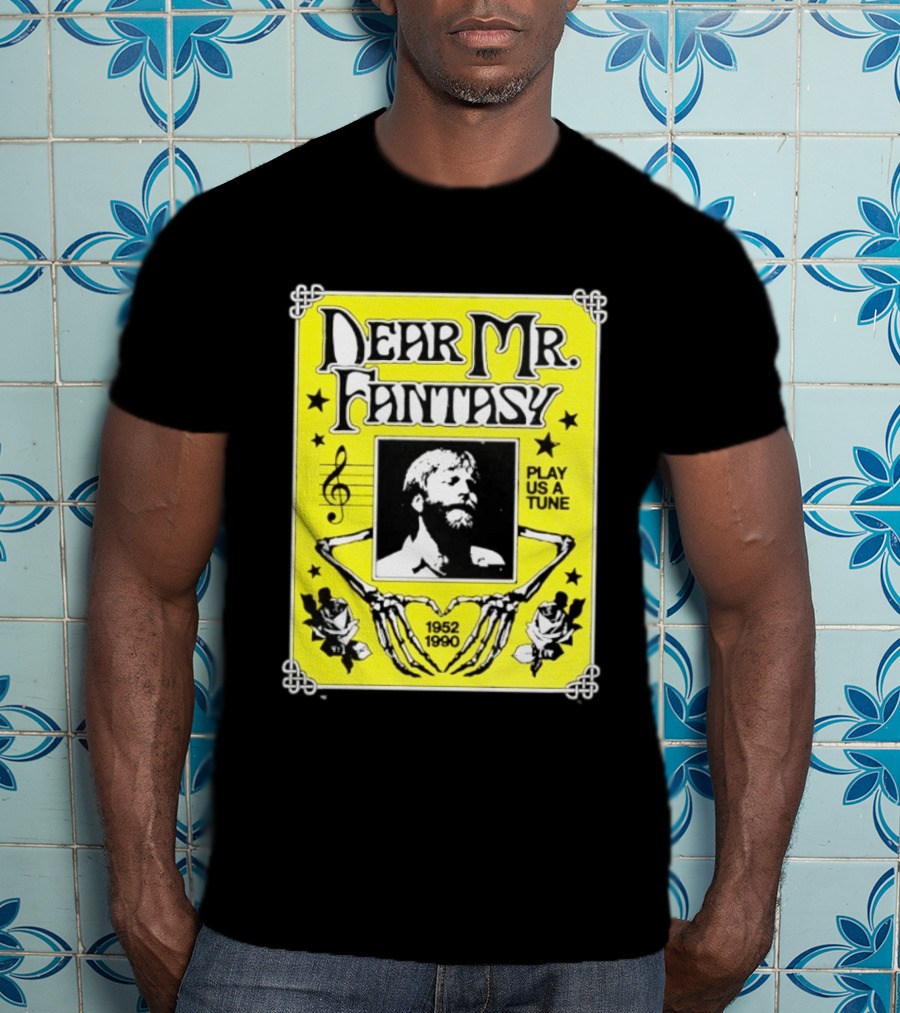 Dear Mr Fantasy Play Us A Tune 1952 1990 Skeleton Musician T-Shirt
