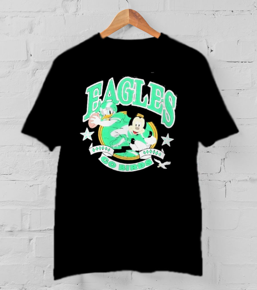 Eagles Go Birds Donald Duck Mickey Mouse Football Stars T-Shirt