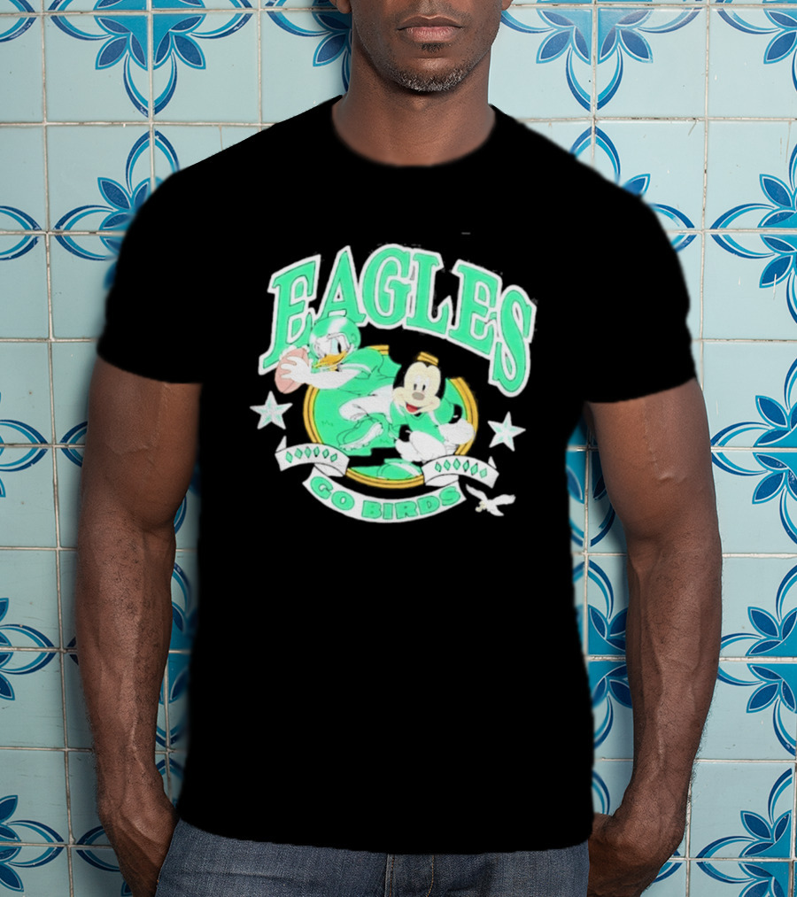 Eagles Go Birds Donald Duck Mickey Mouse Football Stars T-Shirt