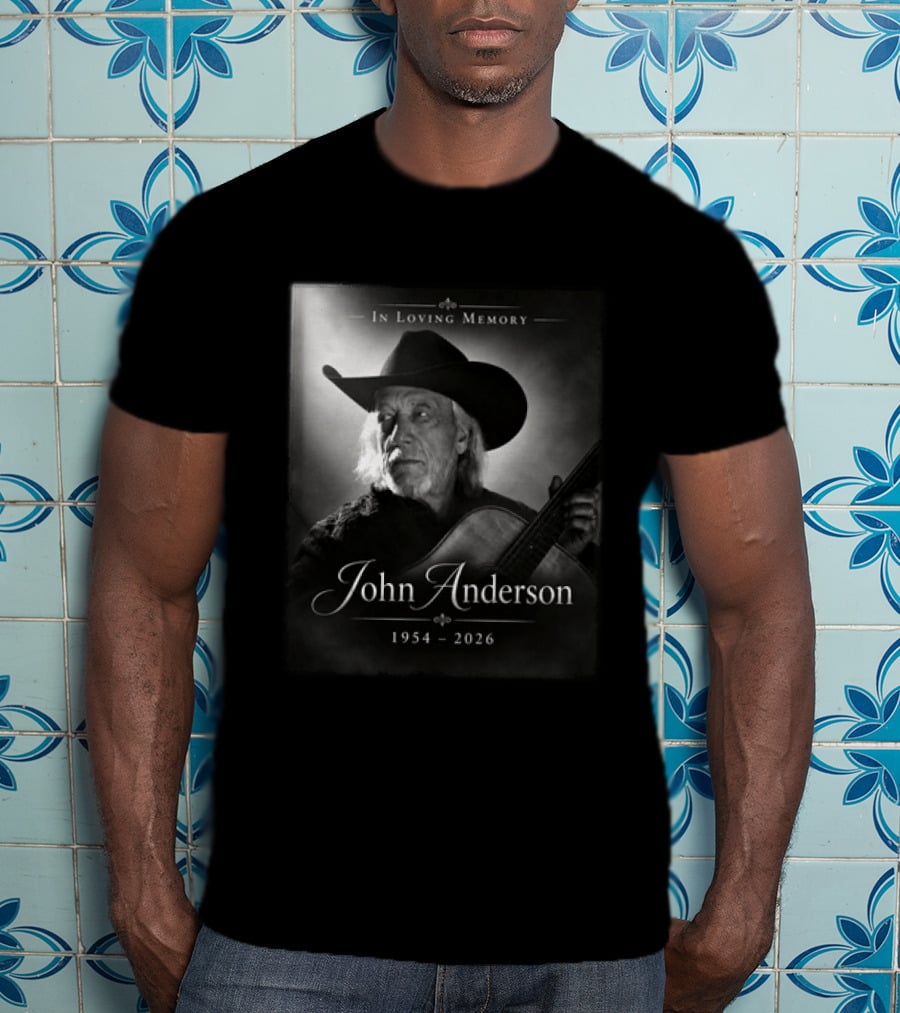 In Loving Memory John Anderson 1954 2026 Cowboy Hat Guitar T-Shirt