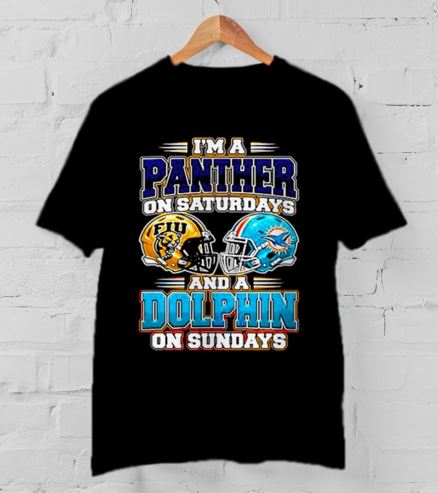 FIU Panthers Saturdays Miami Dolphins Sundays Football T-Shirt