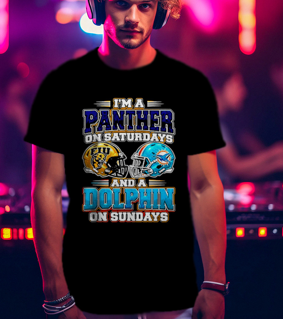 FIU Panthers Saturdays Miami Dolphins Sundays Football T-Shirt