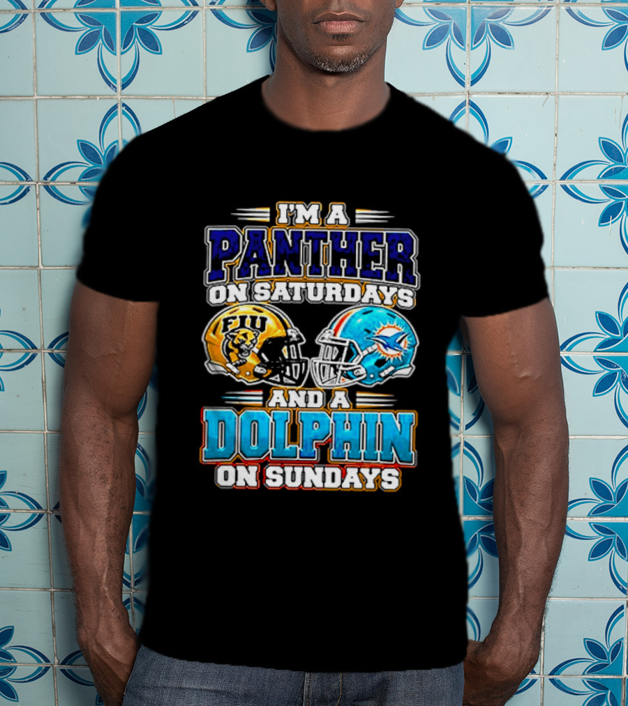 FIU Panthers Saturdays Miami Dolphins Sundays Football T-Shirt