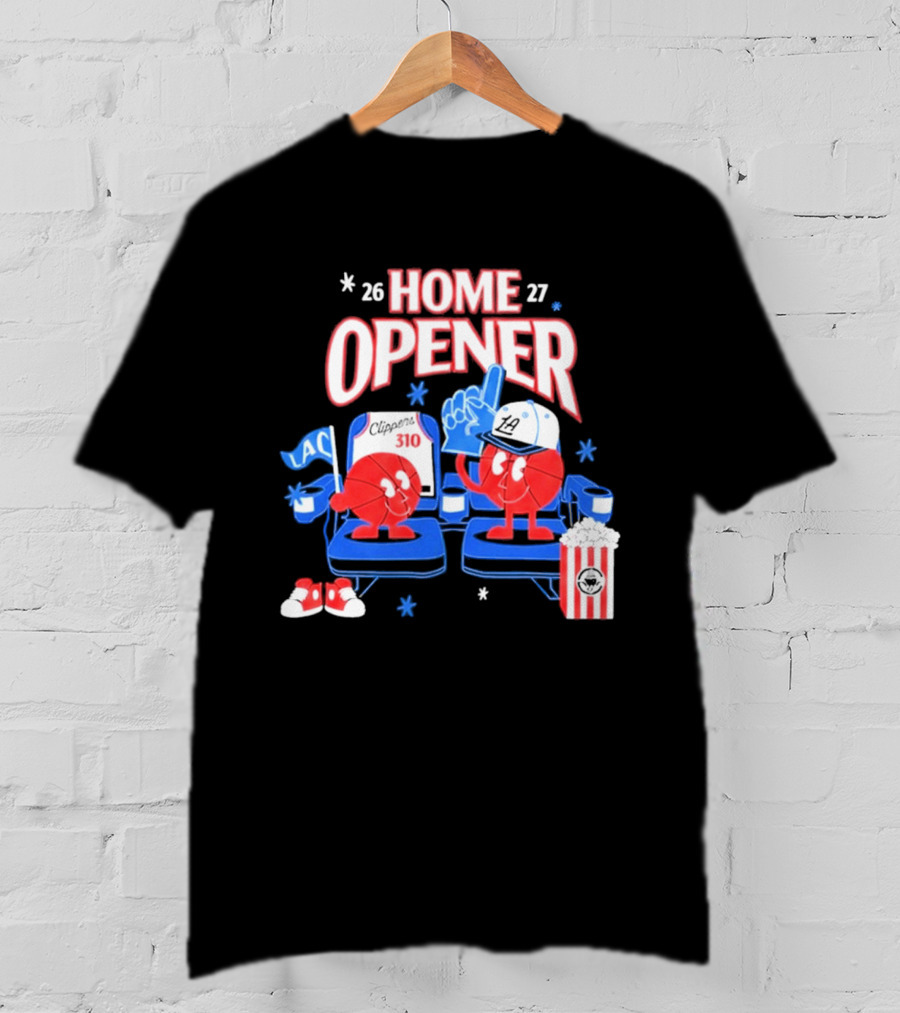 LA Clippers 26 27 Home Opener 310 Jersey LAC Characters Popcorn T-Shirt