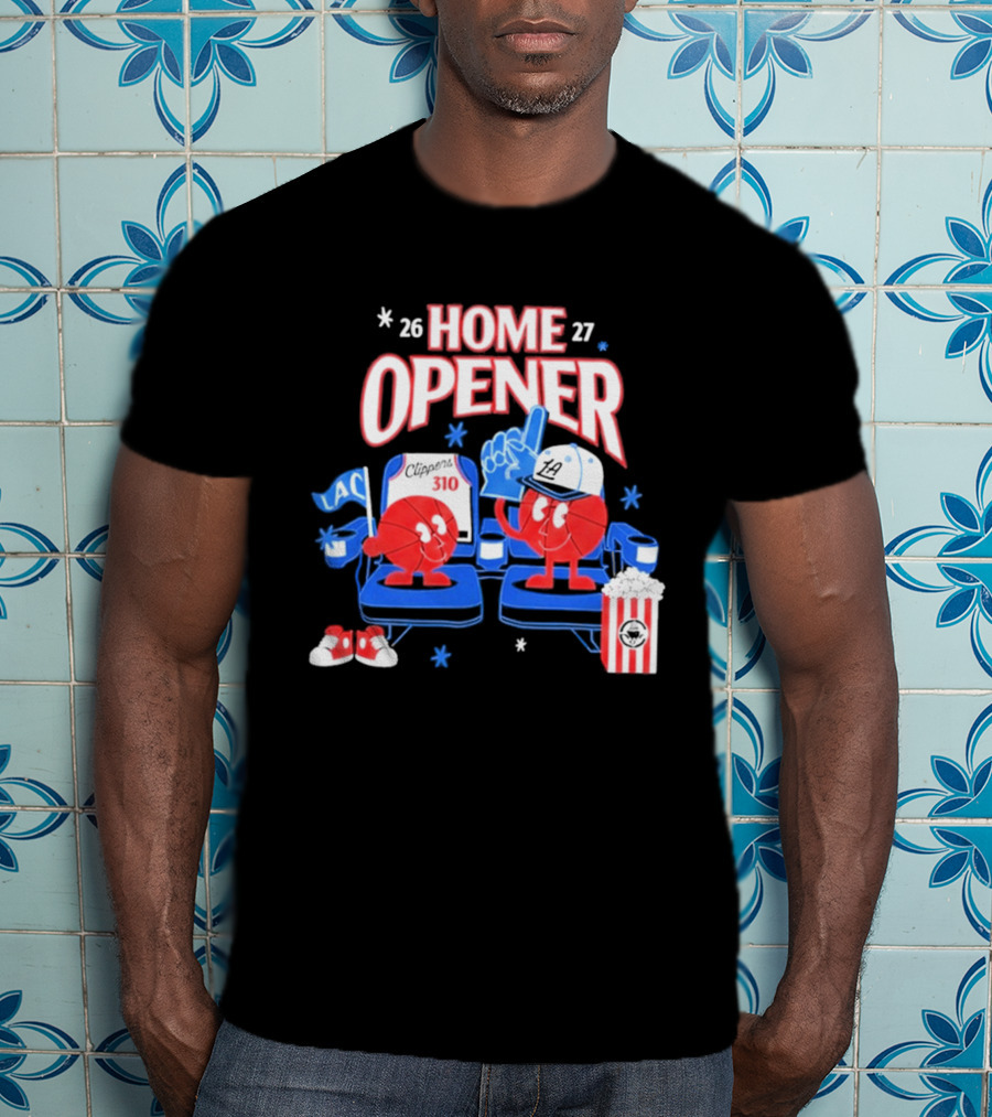 LA Clippers 26 27 Home Opener 310 Jersey LAC Characters Popcorn T-Shirt