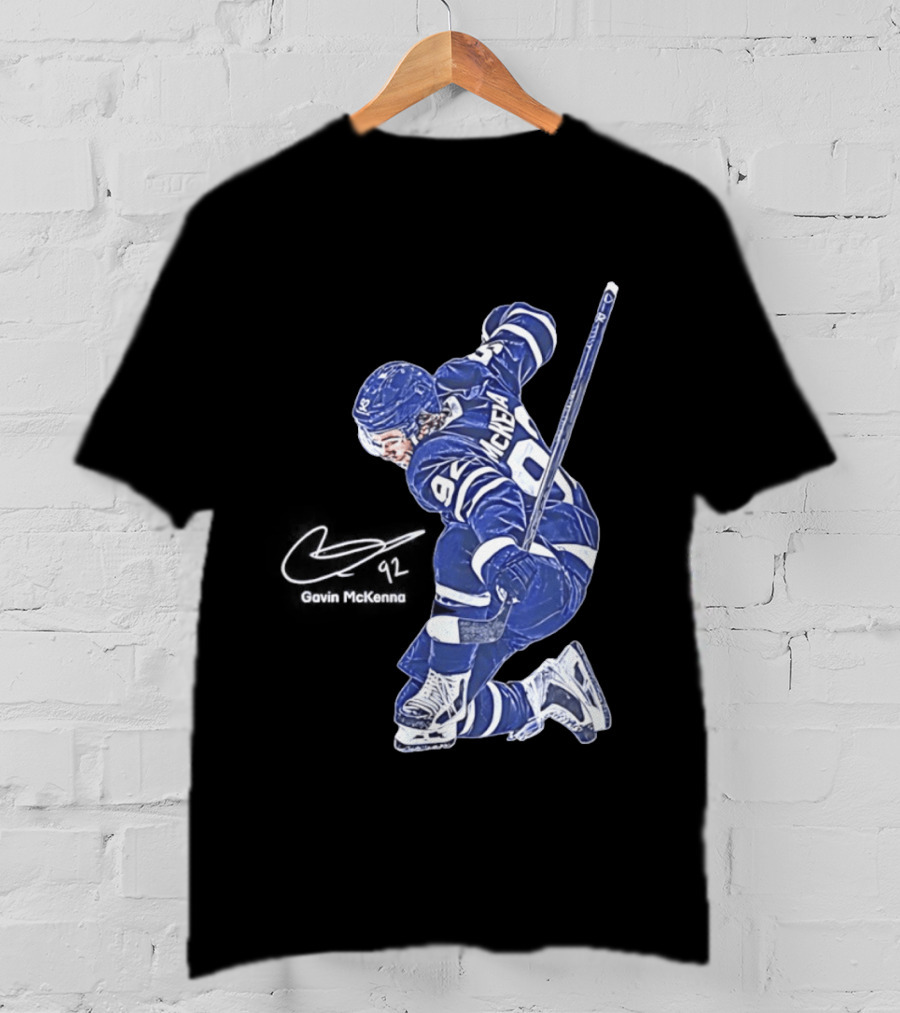 Gavin McKenna 98 Toronto Maple Leafs Pose Signature T-Shirt