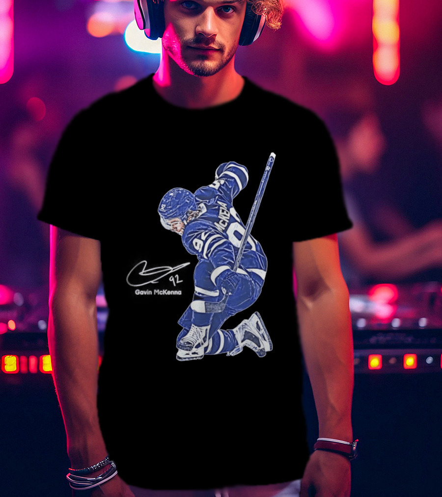 Gavin McKenna 98 Toronto Maple Leafs Pose Signature T-Shirt