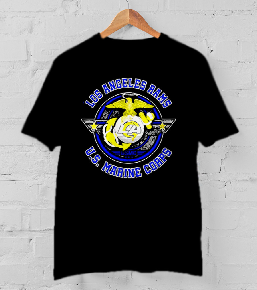 Los Angeles Rams US Marine Corps Military Pride T-Shirt