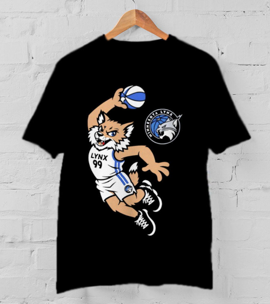Minnesota Lynx 2026 Prowl Team Mascot Dunking Basketball T-Shirt
