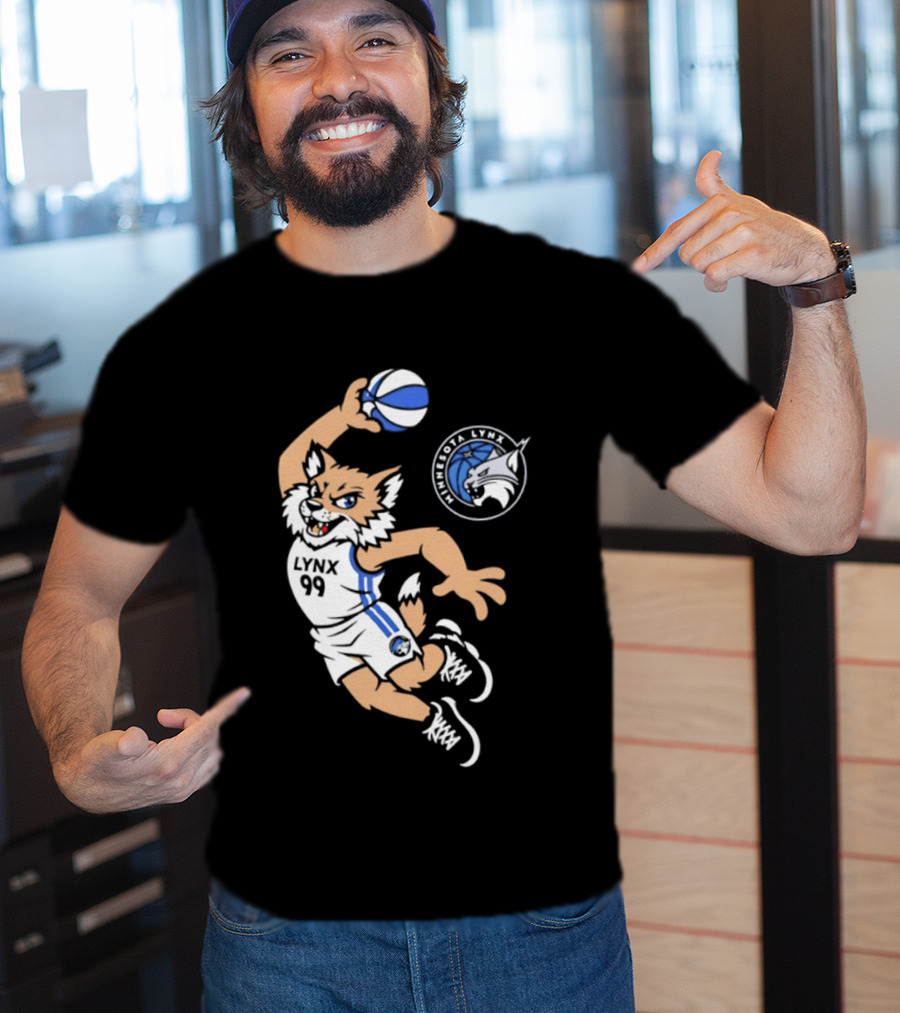Minnesota Lynx 2026 Prowl Team Mascot Dunking Basketball T-Shirt