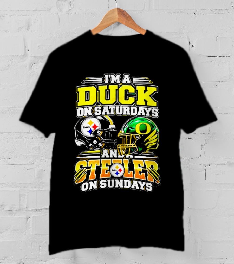 I'm A Duck On Saturdays And A Steeler On Sundays Football Fans T-Shirt