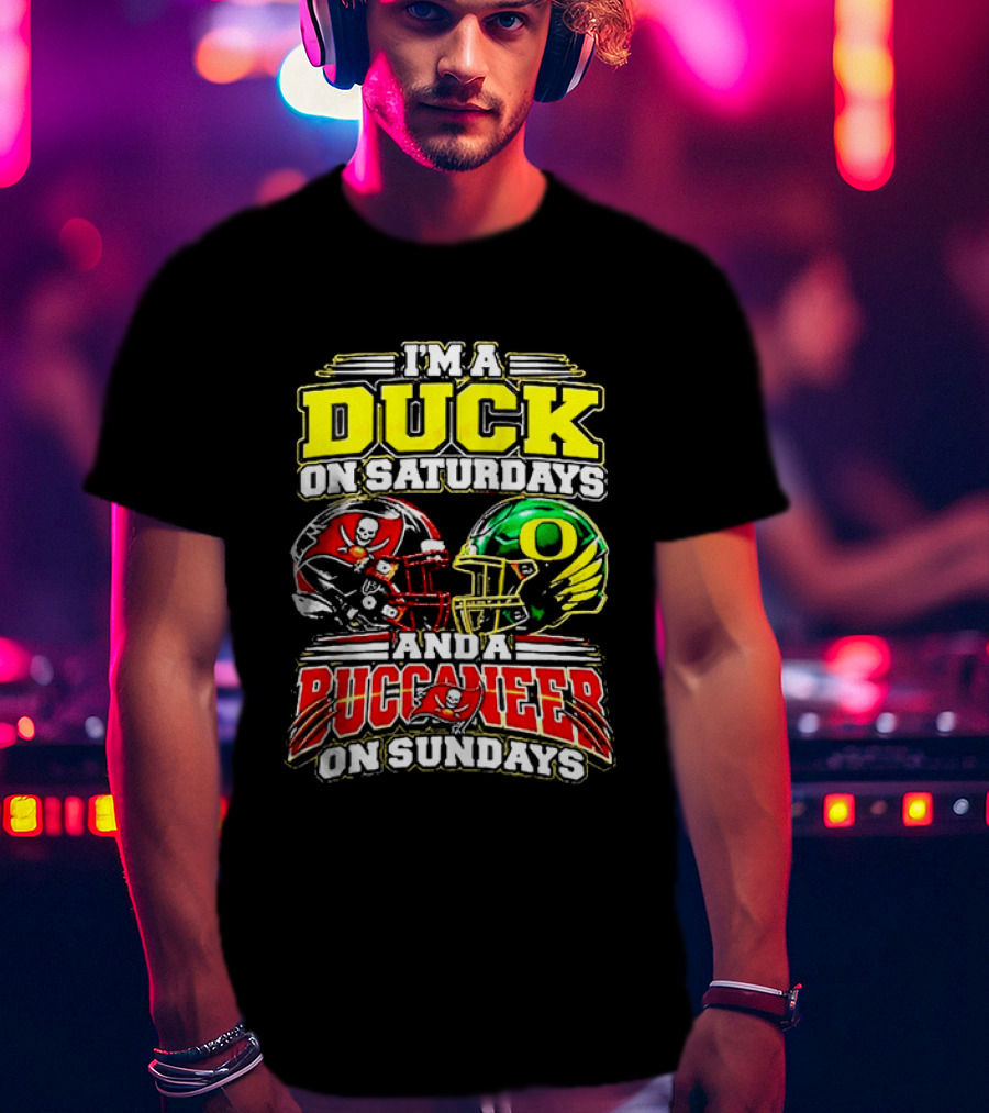 I'm A Duck On Saturdays And A Buccaneer On Sundays Football Fans T-Shirt